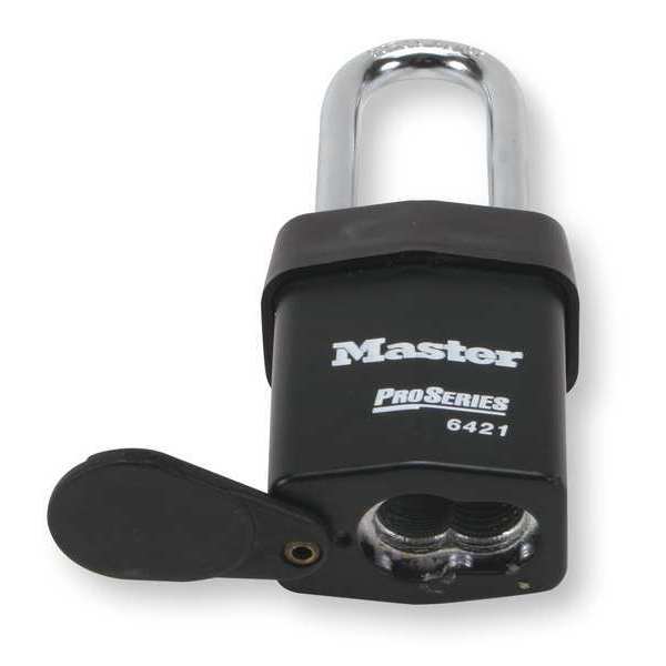 Padlock, Coreless, Long Shackle, Rectangular Steel Body, Boron Shackle, 7/8 in W