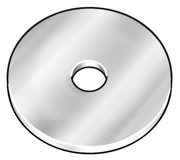 Fender Washer, Fits Bolt Size 3/16 in , Steel Zinc Plated Finish, 1500 PK