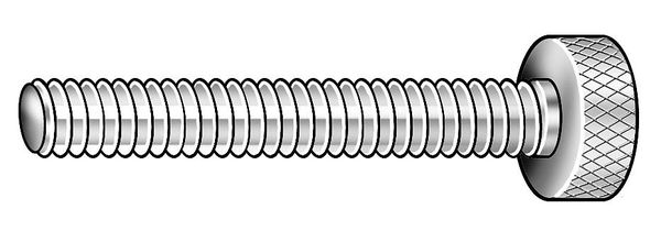 Thumb Screw, M4-0.70 Thread Size, Plain 18-8 Stainless Steel, 5 mm Head Ht, 9 mm Lg, 5 PK