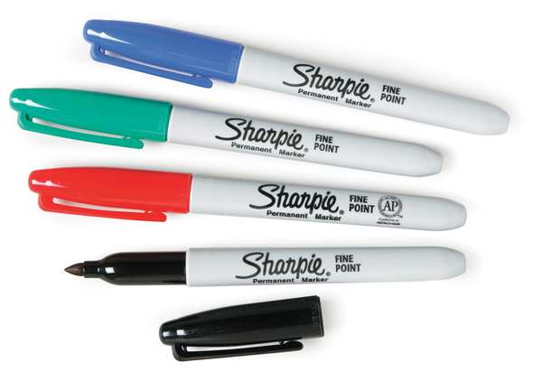 Black Permanent Marker, Fine Tip, PK12