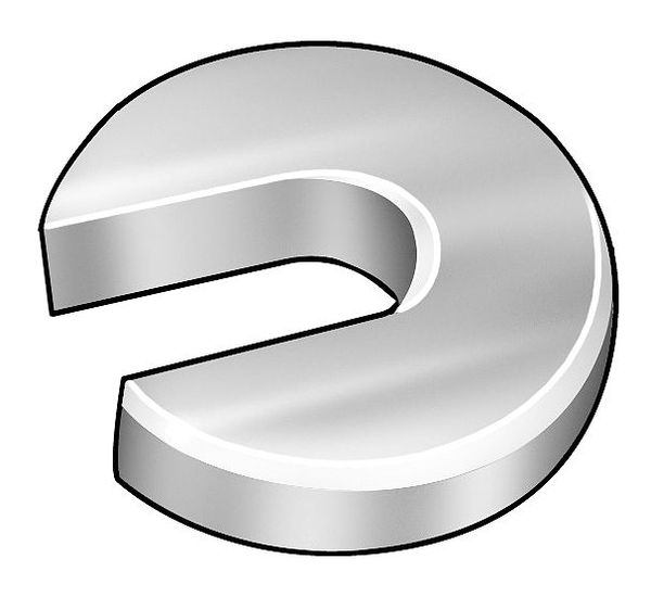 Slotted Washer, Fits Bolt Size 1/2 in 18-8 Stainless Steel, Plain Finish