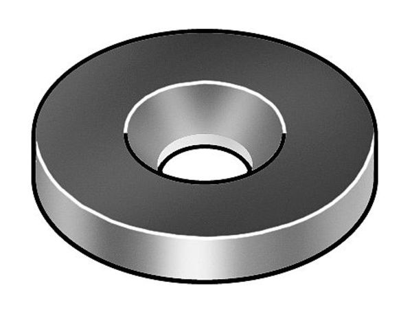 Countersunk Washer, Fits Bolt Size #8 18-8 Stainless Steel, Plain Finish