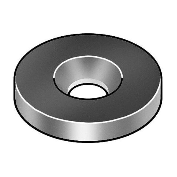 Countersunk Washer, Fits Bolt Size #10 18-8 Stainless Steel, Plain Finish