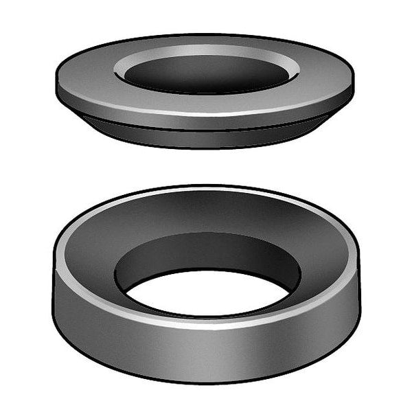 Spherical Washer, Fits Bolt Size 1 in Steel, Black Oxide Finish, 1 PR