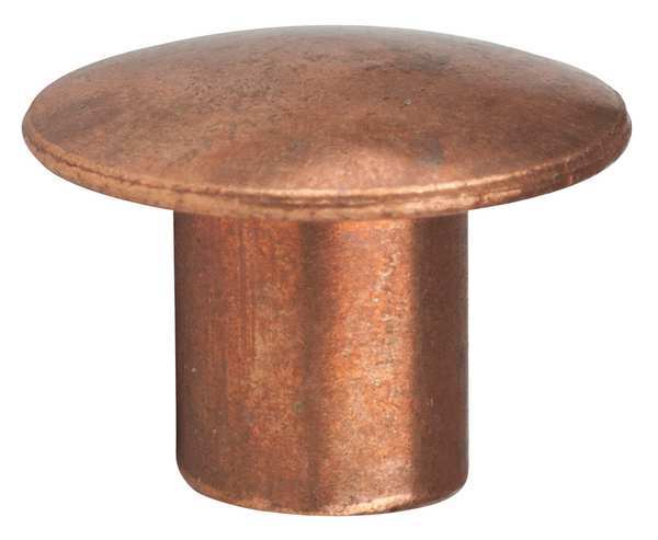 Binding Barrel, #8-32, 1/4 in Brl Lg, 13/64 in Brl Dia, Copper Plain, 2 PK