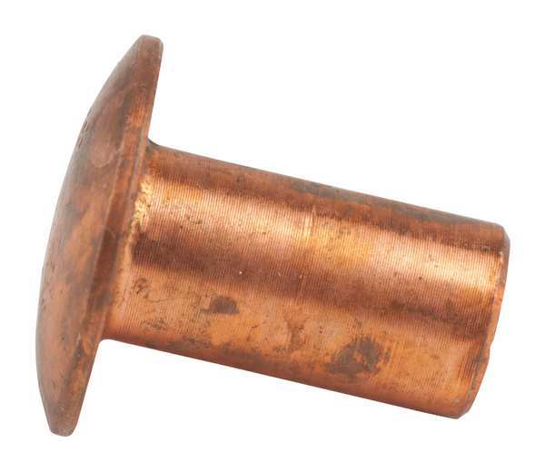 Binding Barrel, #8-32, 3/8 in Brl Lg, 13/64 in Brl Dia, Copper Plain, 2 PK
