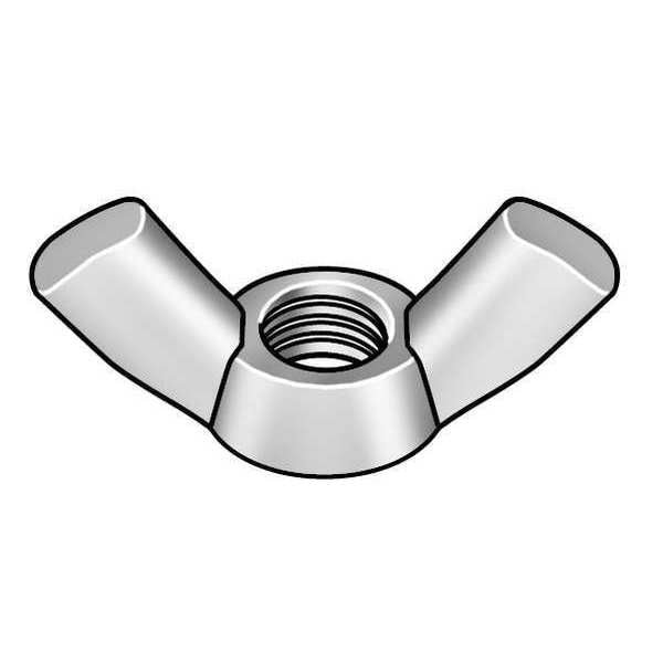 Wing Nut, M4-0.70, Stainless Steel, Plain, 8.60 mm Ht, 17.60 mm Max Wing Span, 10 PK