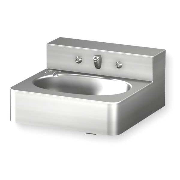 Penal Bathroom Sink, Stainless Steel, Wall