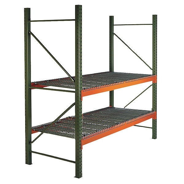 Pallet Rack Starter Unit, Teardrop, Roll Formed Style, 192 in H, 102 in W, 42 in D