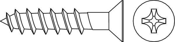 Wood Screw, #9, 1-1/4 in, Zinc Plated Steel Flat Head Phillips Drive, 100 PK