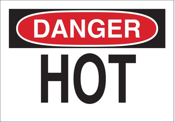 Danger Sign, 3 1/2 in H, 5 in W, Polyester, Rectangle, English, 87788