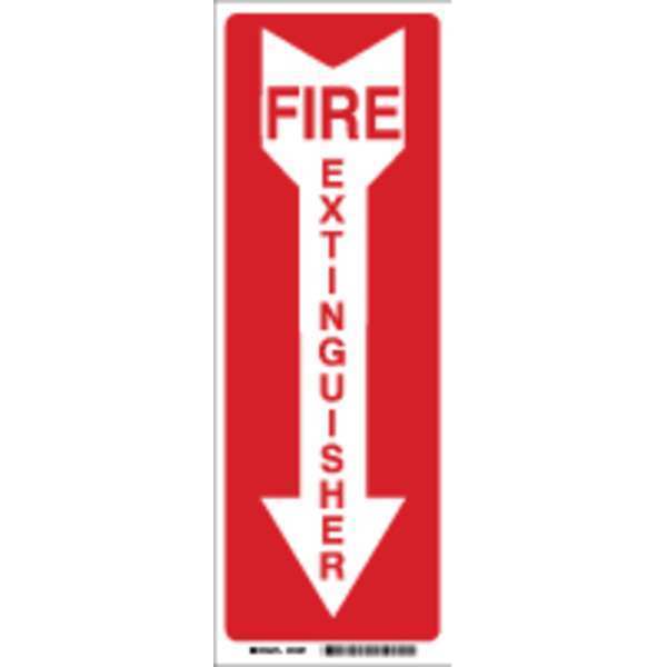 Fire Extinguisher Sign, 24 in Height, 4 in Width, Fiberglass, Rectangle, English