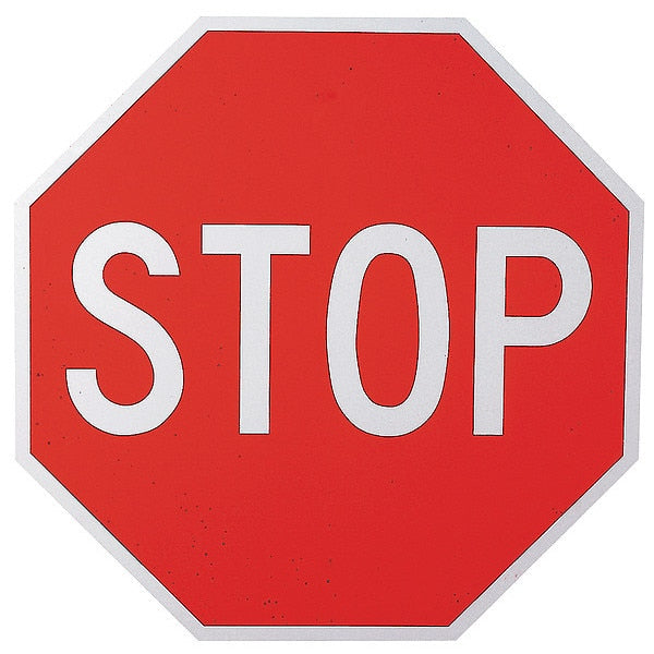 Traffic Sign, 24 x 24In, WHT/R, DMD GR AL