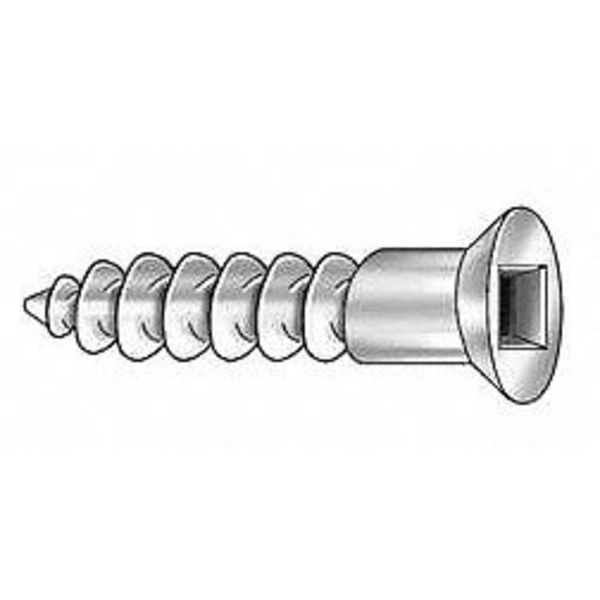 Wood Screw, #10, 2-1/2 in, Zinc Yellow Steel Flat Head Square Drive, 100 PK