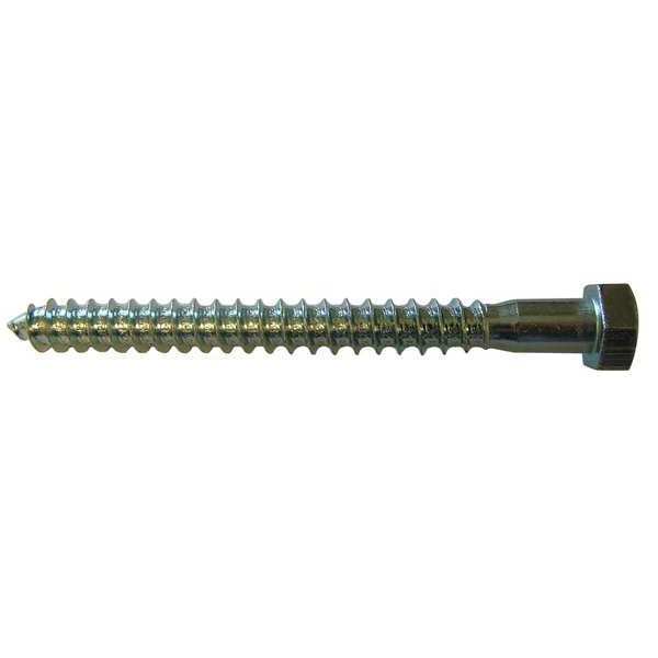 Lag Screw, 1/2 in, 2 in, Steel, Zinc Plated Hex External Hex Drive, 50 PK