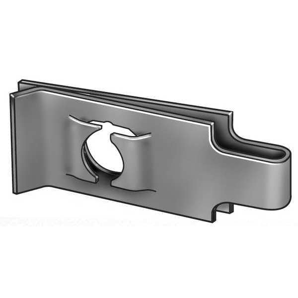 Spring Nut, #10, U Shape, Steel, Not Graded, Phosphate Finish, 25 PK