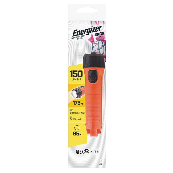 Orange No Led Industrial Handheld Flashlight, D, 60 lm