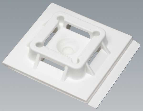 Cable Tie Mounting Pad, 4-Way, Naturl, PK50