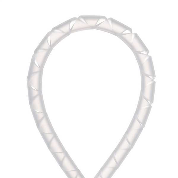 Spiral Wrap, 1/4 in Wd, 100 ft Lg, For 2 in Max Bundle Dia, Polyethylene, Off White