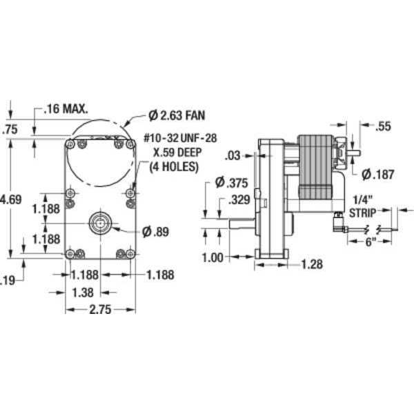 AC Gearmotor, 130.0 in-lb Max. Torque, 4 RPM Nameplate RPM, 115V AC Voltage, 1 Phase