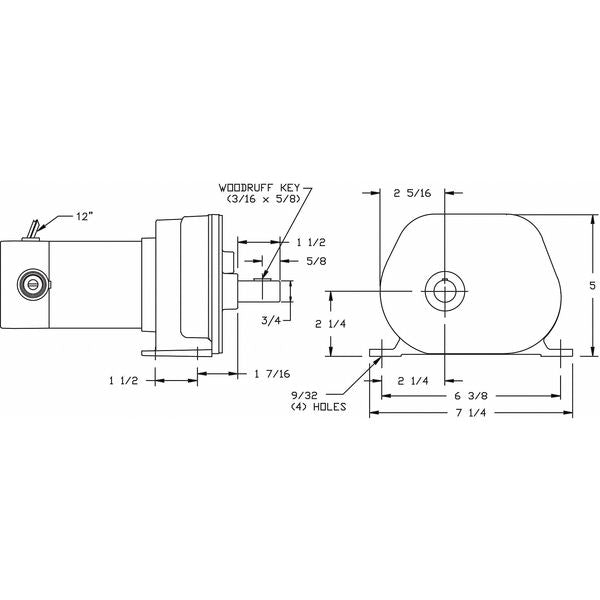 DC Gearmotor, 21 rpm, 90V, TENV