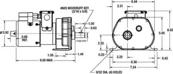 AC Gearmotor, 250.0 in-lb Max. Torque, 20 RPM Nameplate RPM, 115/230V AC Voltage, 1 Phase