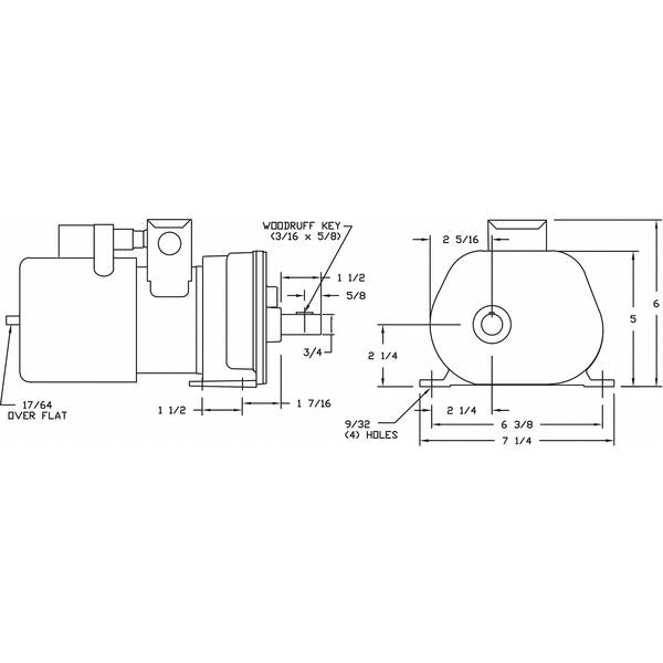 AC Gearmotor, 250.0 in-lb Max. Torque, 20 RPM Nameplate RPM, 115/230V AC Voltage, 1 Phase