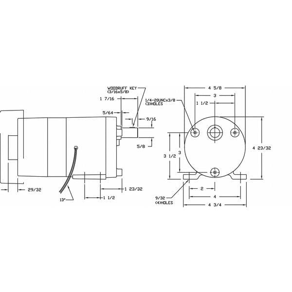 AC Gearmotor, 113.0 in-lb Max. Torque, 7 RPM Nameplate RPM, 115V AC Voltage, 1 Phase