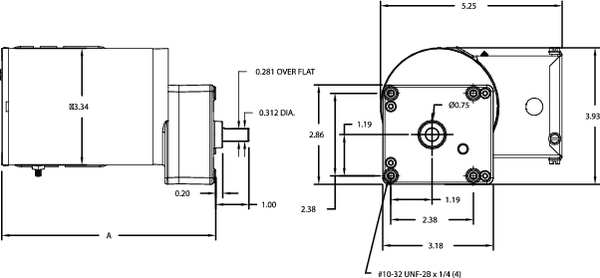AC Gearmotor, 20.0 in-lb Max. Torque, 96 RPM Nameplate RPM, 115/230V AC Voltage, 1 Phase