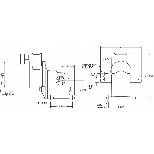 AC Gearmotor, 170.0 in-lb Max. Torque, 21 RPM Nameplate RPM, 115/230V AC Voltage, 1 Phase