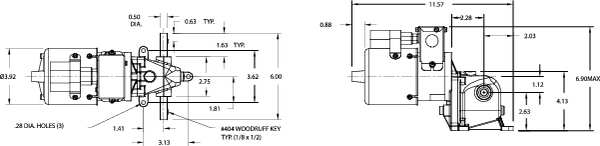 AC Gearmotor, 170.0 in-lb Max. Torque, 21 RPM Nameplate RPM, 115/230V AC Voltage, 1 Phase
