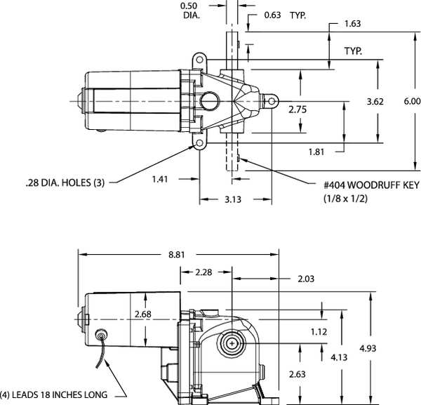 AC/DC Gearmotor, 24 rpm, 115V, Open Vented