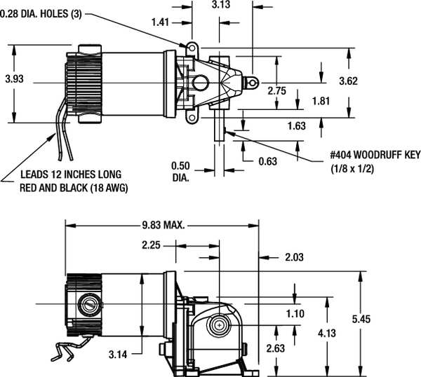 DC Gearmotor, 228.0 in-lb Max. Torque, 10 RPM Nameplate RPM, 90V DC Voltage
