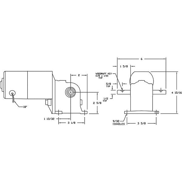 AC/DC Gearmotor, 24 rpm, 115V, Open Vented