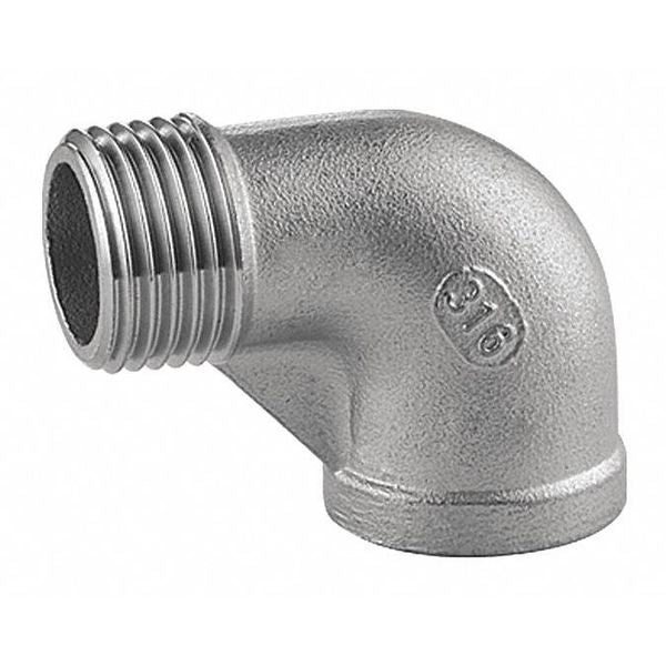304 Stainless Steel 90 Street Elbow, 1/2 in x 1/2 in Fitting Pipe Size, Male NPT x Female NPT
