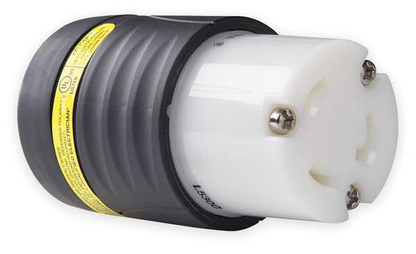 30A Locking Connector 2P 3W 125VAC L5-30R BK/WT
