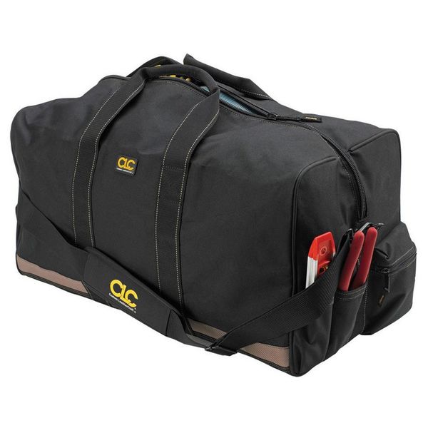 Tool Bag, Polyester, 3 Pockets, Black/Tan, 12