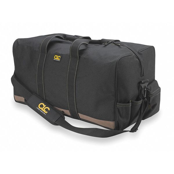 Tool Bag, Polyester, 3 Pockets, Black/Tan, 12