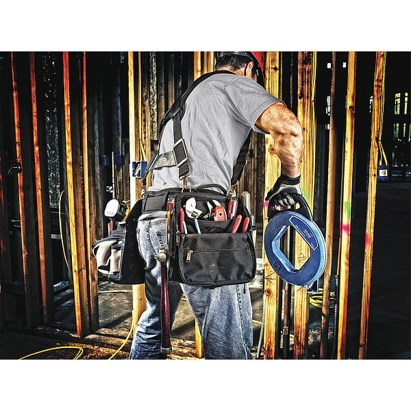 Black Polyester Tool Belt, 28 Pockets