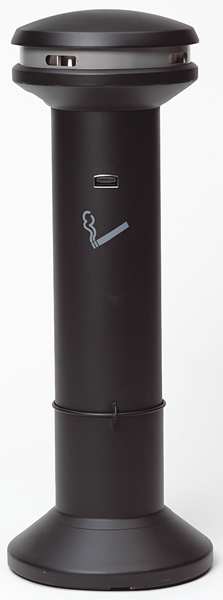 Infinity Cigarette Receptacle, 6-11/16 gal., Black