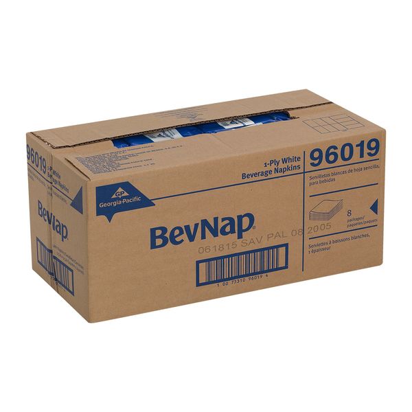 Beverage Napkin, BevNap, White, PK4000