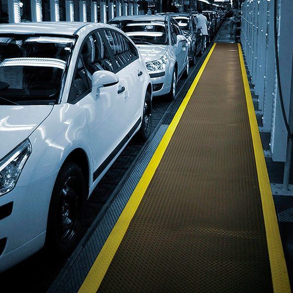 Antifatigue Runner, Black/Yellow, 68 ft. L x 3 ft. W, Vinyl, Diamond Plate Surface Pattern