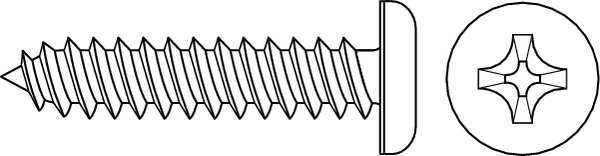 Sheet Metal Screw, #7 x 3/8 in, Zinc Plated Steel Pan Head Phillips Drive, 100 PK