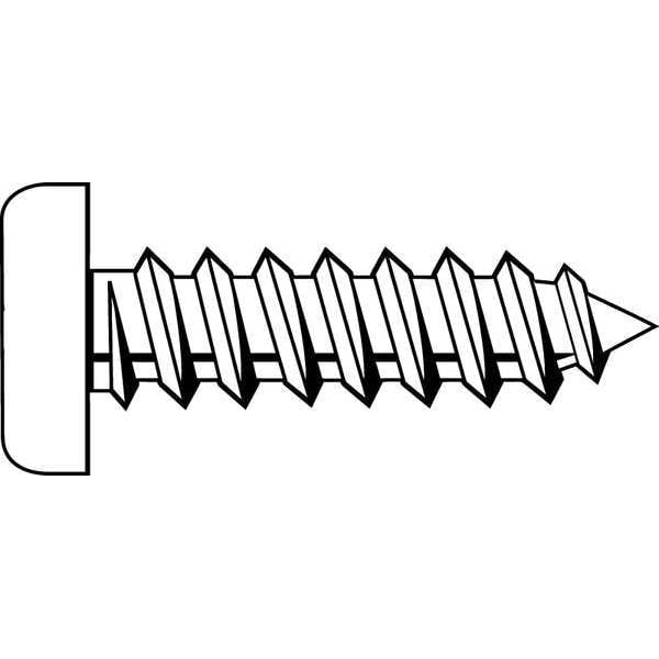 Sheet Metal Screw, #7 x 1 in, Zinc Plated Steel Pan Head Phillips Drive, 100 PK