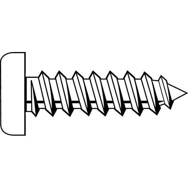 Sheet Metal Screw, #6 x 1/2 in, Zinc Plated Steel Pan Head Square Drive, 100 PK