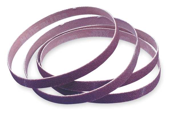 Sanding Belt, Coated, 1/2 in W, 12 in L, 60 Grit, Medium, Aluminum Oxide, R283 Metalite, Brown
