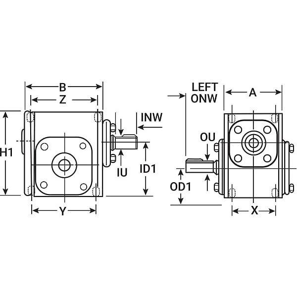 Speed Reducer, Indirect Drive, 15:1