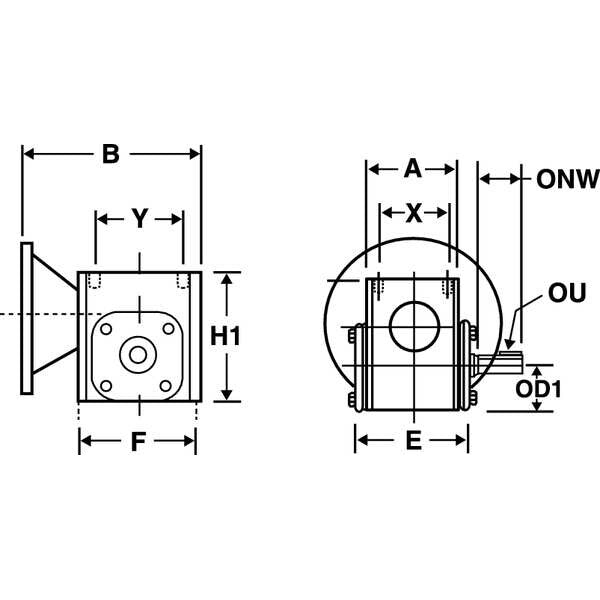 Speed Reducer, C-Face, 56C, 60:1