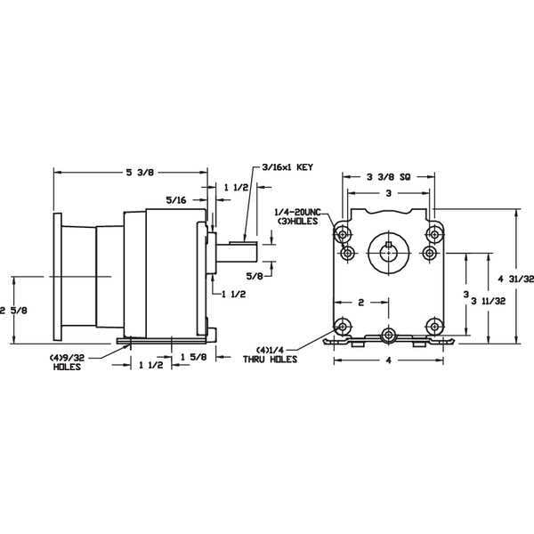 Speed Reducer, C-Face, 42CZ/48, 19.1:1