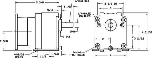 Speed Reducer, C-Face, 42CZ/48, 28.1:1